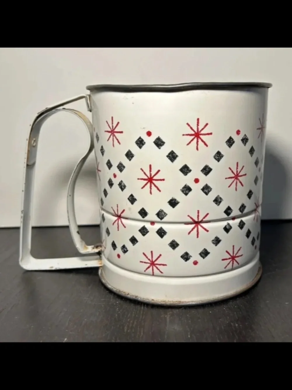 Vintage Androck 1950's 3 Screen Tin Flour Sifter